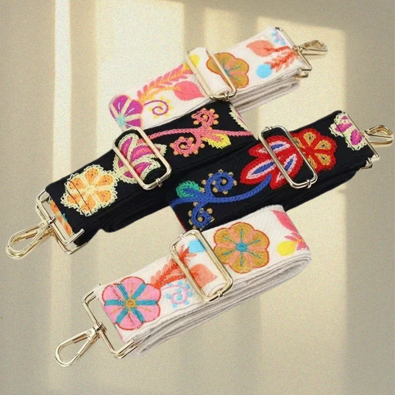 Vintage Style DIY Embroidery Shoulder Strap Multi-purpose Fashion Handbag Accessory Adjustable Comfortable Purse Strap