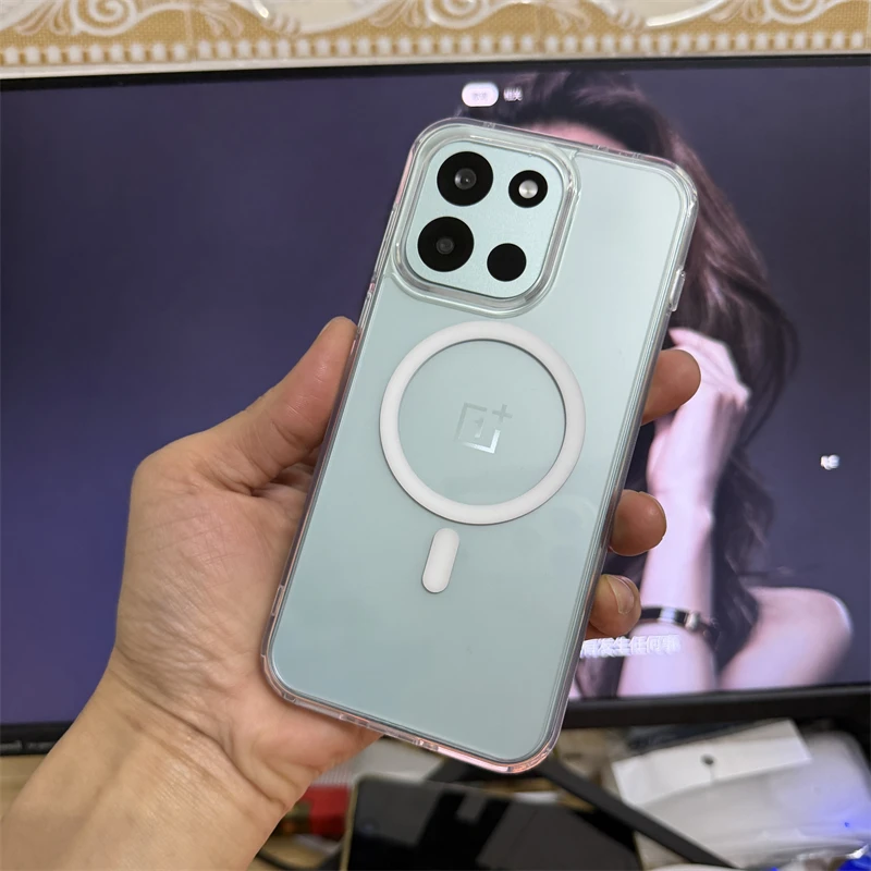 Magnetic Transparent Acrylic Phone Case with Protective Bumper