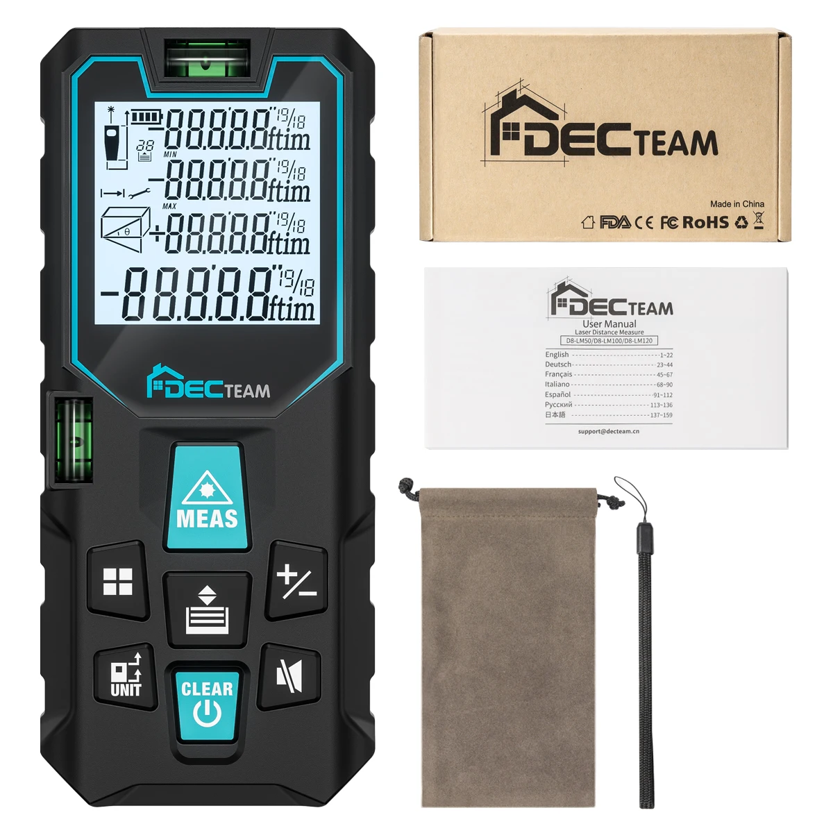 Laser Rangefinder 50M/100M/120M Laser Distance Digital Meter With LCD Screen M/i