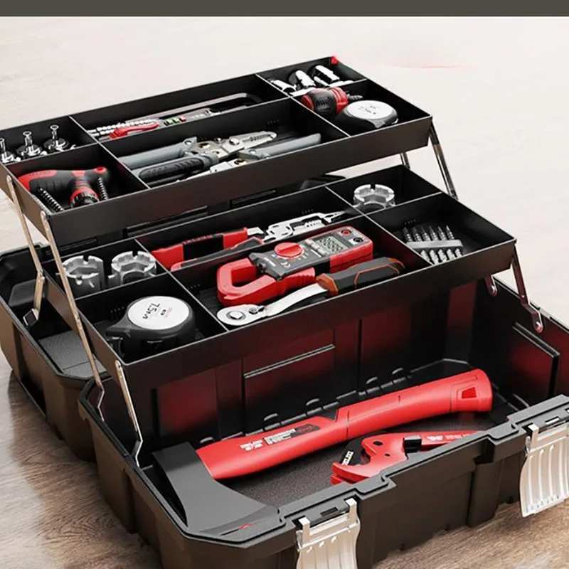Car Mechanic Tool Boxes Electricians Tools Storage Box Plastic Workshop Organizer Case with Combination Lock Parts Tool Suitcase 5