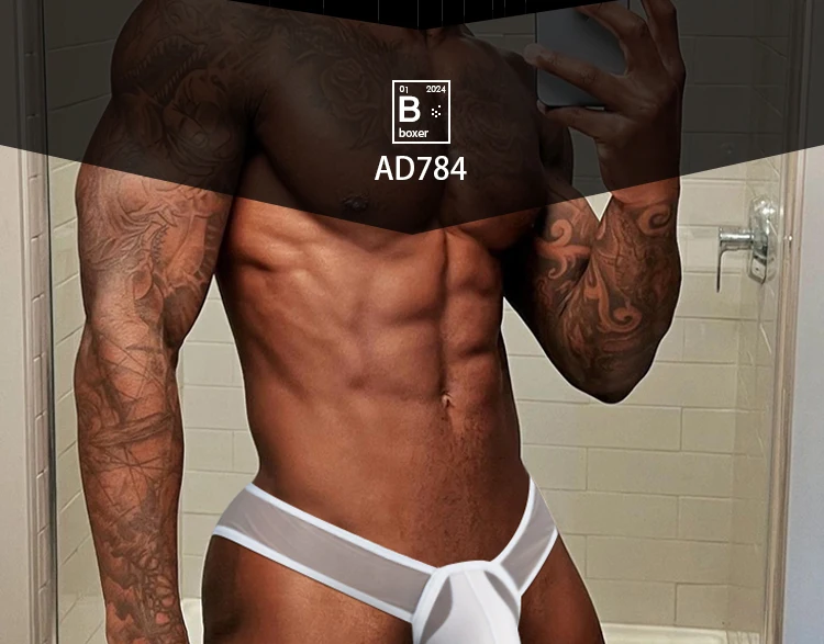 Description Picture 5 of itemADANNU Men Bikini Briefs Man Underpantsr Slip Transparent Mesh Underwear Male Cuecas Men's Panties Ultra-thin Gays Sports Briefs