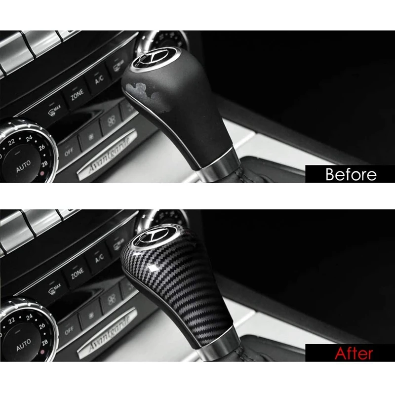 Carbon Fiber Gear Shift Knob Cover for Mercedes-Benz W204 W212 A C E G GLS Class