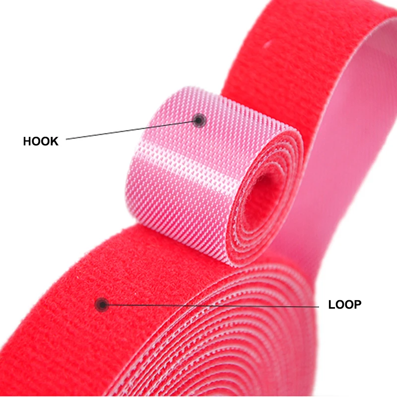 5Meter/Roll Wiederverwendbare Kabel Straps Kabelbinder Selbst-adhesive Haken-und-schleife Nylon Befestigungs Band haken Riemen Draht Veranstalter