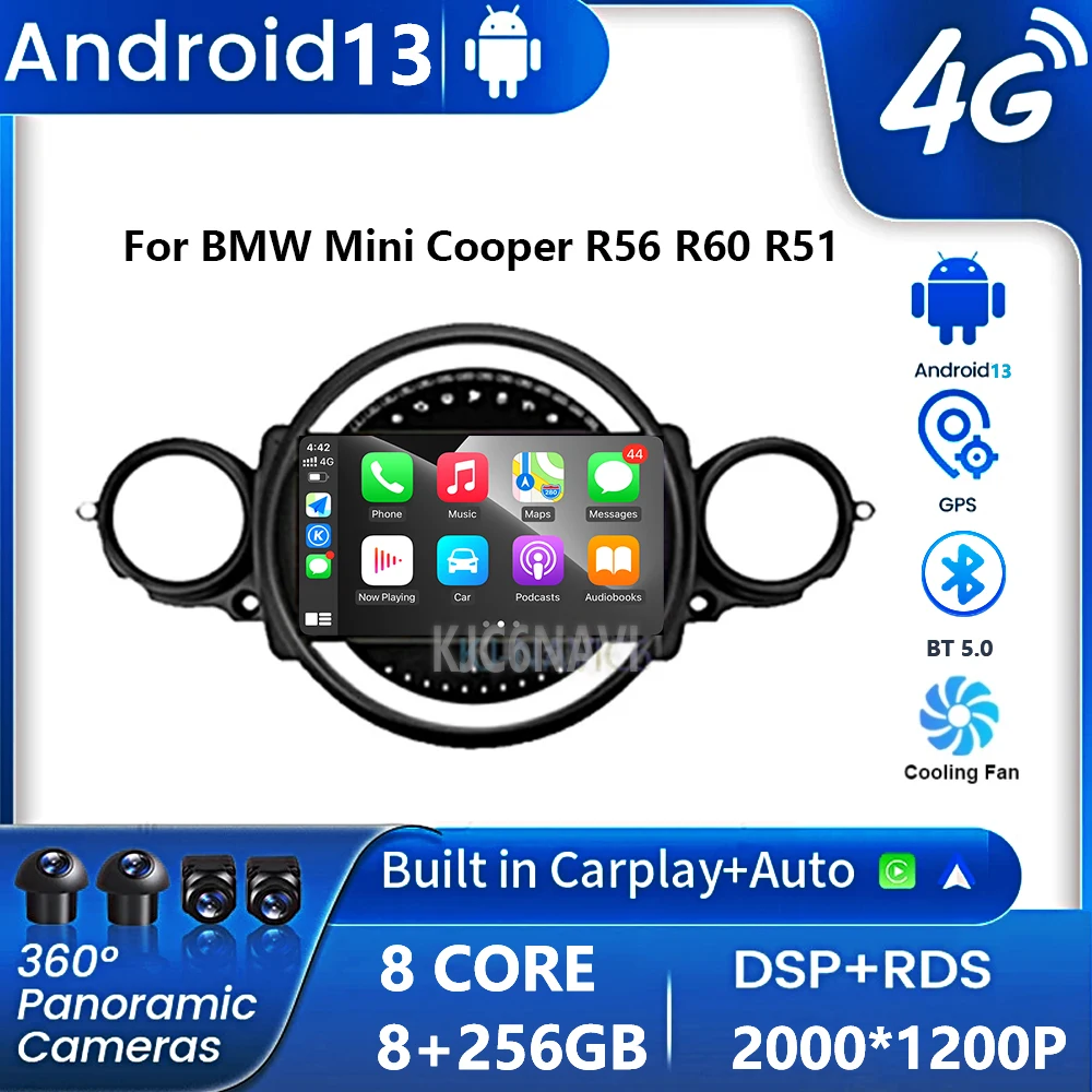 

Android 13 Car Player Radio For BMW Mini Cooper R56 R60 R51 2006-2014 Carplay Multimedia Wireless Navigation Intelligent System