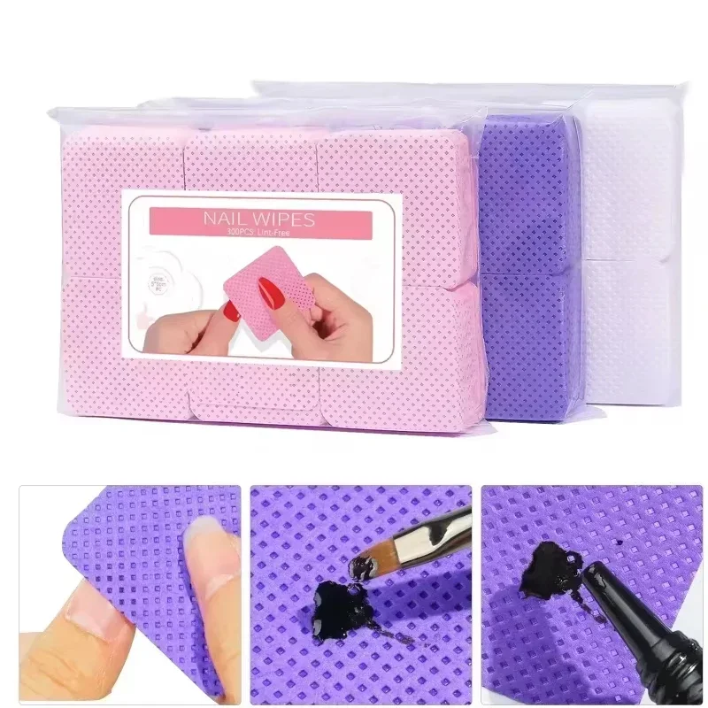 100-540Pcs Lint Free Nail Wipes Gel Nail Polish Remover Napkin Cotton Wipes Paper Pad UV Gel Dust Cleaner Manicure Tools