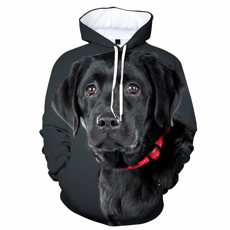 Men's 3D Print Hoodie - Long Sleeve Pullover With Newfoundland Dog Design - View #4