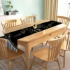 Piano Keyboard Music Notes Pattern Linen Table Runner Elegant Dresser Scarf for Washable Kitchen School Holiday Party Home Decor 2