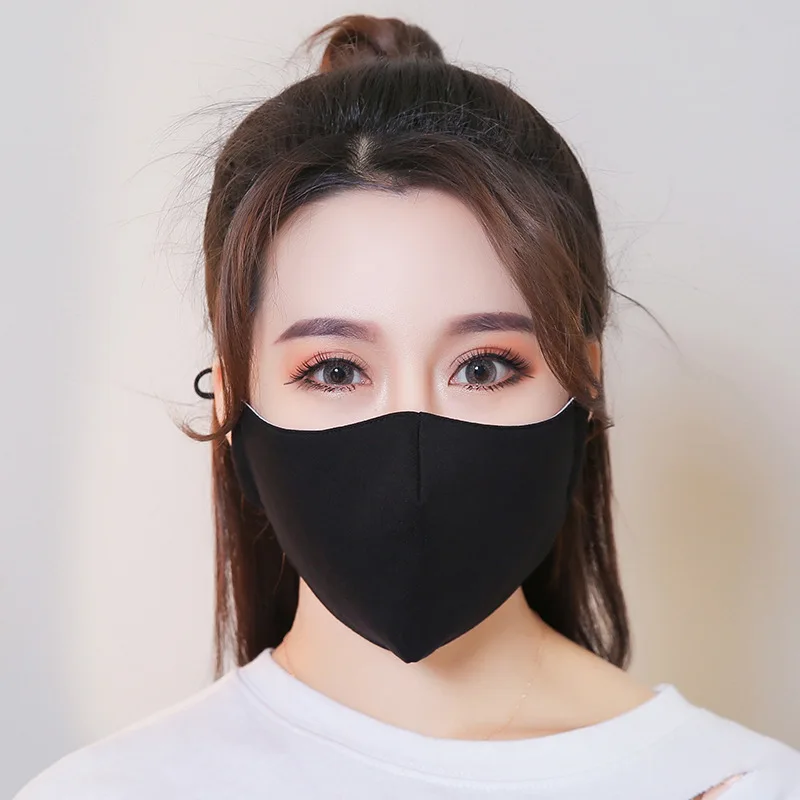 Adults Unisex Face Mask Men and Women Couples Personality Washable Cotton Face Mask Black Large Sunscreen Dust Masks