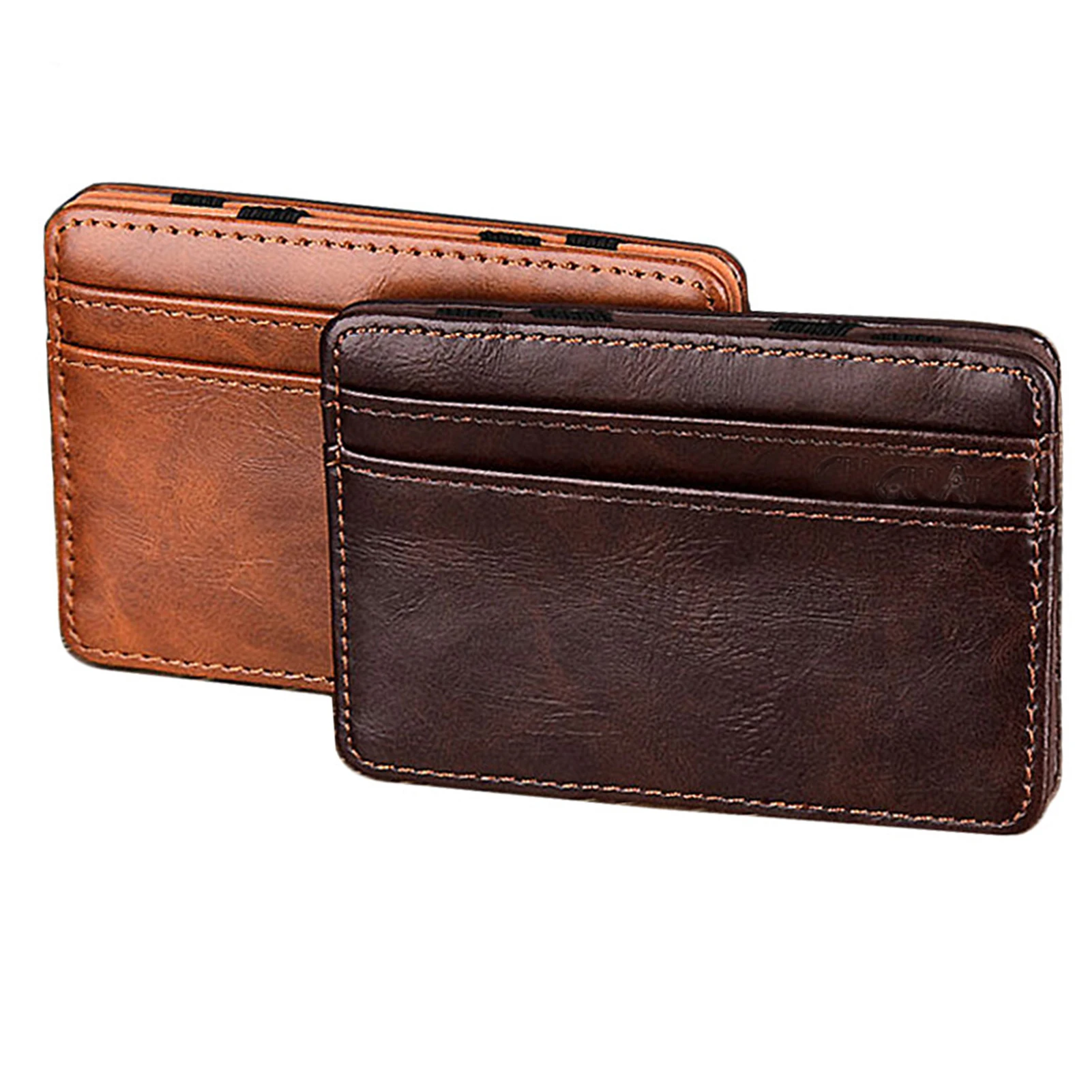 Men Slim Wallet With 4 Credit Card Slots PU Leather Bifold Small Purse