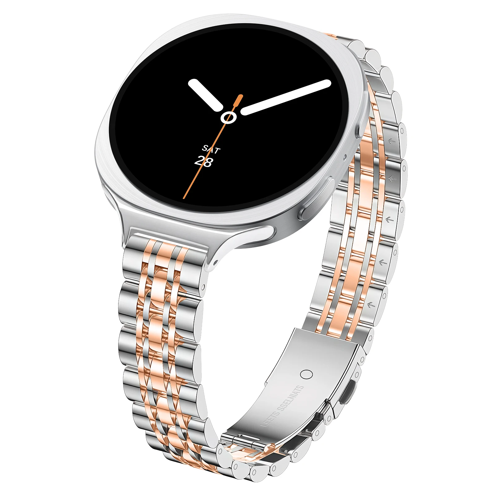 Elegant Stainless Steel Watch Strap - Metal Link Bracelet
