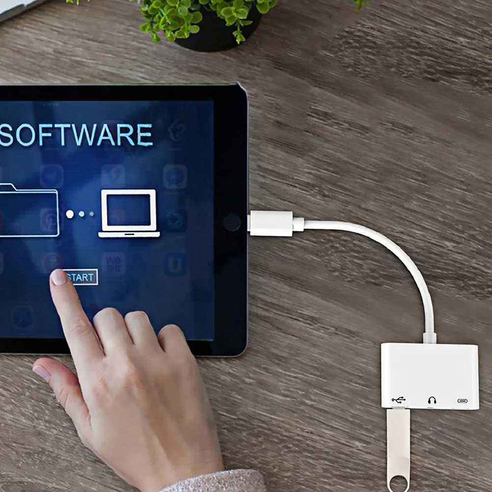 전문 C타입 헤드폰 어댑터, 노트북 전화 어댑터, 다기능 이어폰, USB 2.0, 충전, 3.5mm 조명