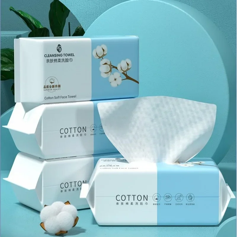 30/40pcs Disposable Face Towel Pearl Pattern Soft Cotton Face Cleaning Tissue Wet Dry Use Beauty Wipe Makeup Remover Towel facial tissue paper
