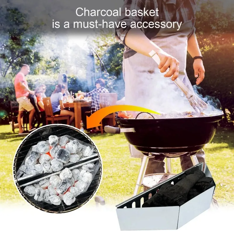 Charcoal Baskets for Weber Grill BBQ Fuel Holder Contoured