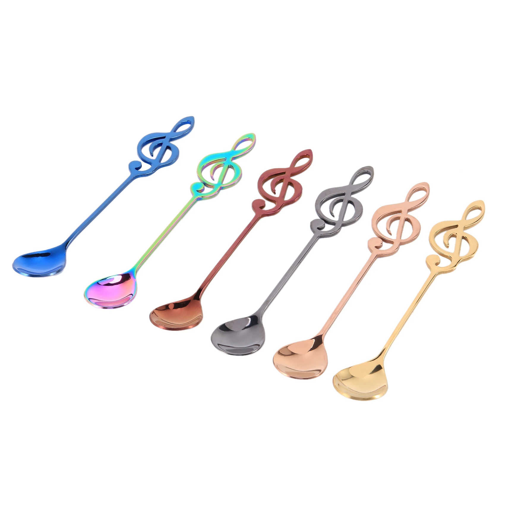 

Music Note Spoons 6-Pack Creative Cute Teaspoons 18/10 Stainless Steel Staff Musical Notation Shaped Coffee Spoons