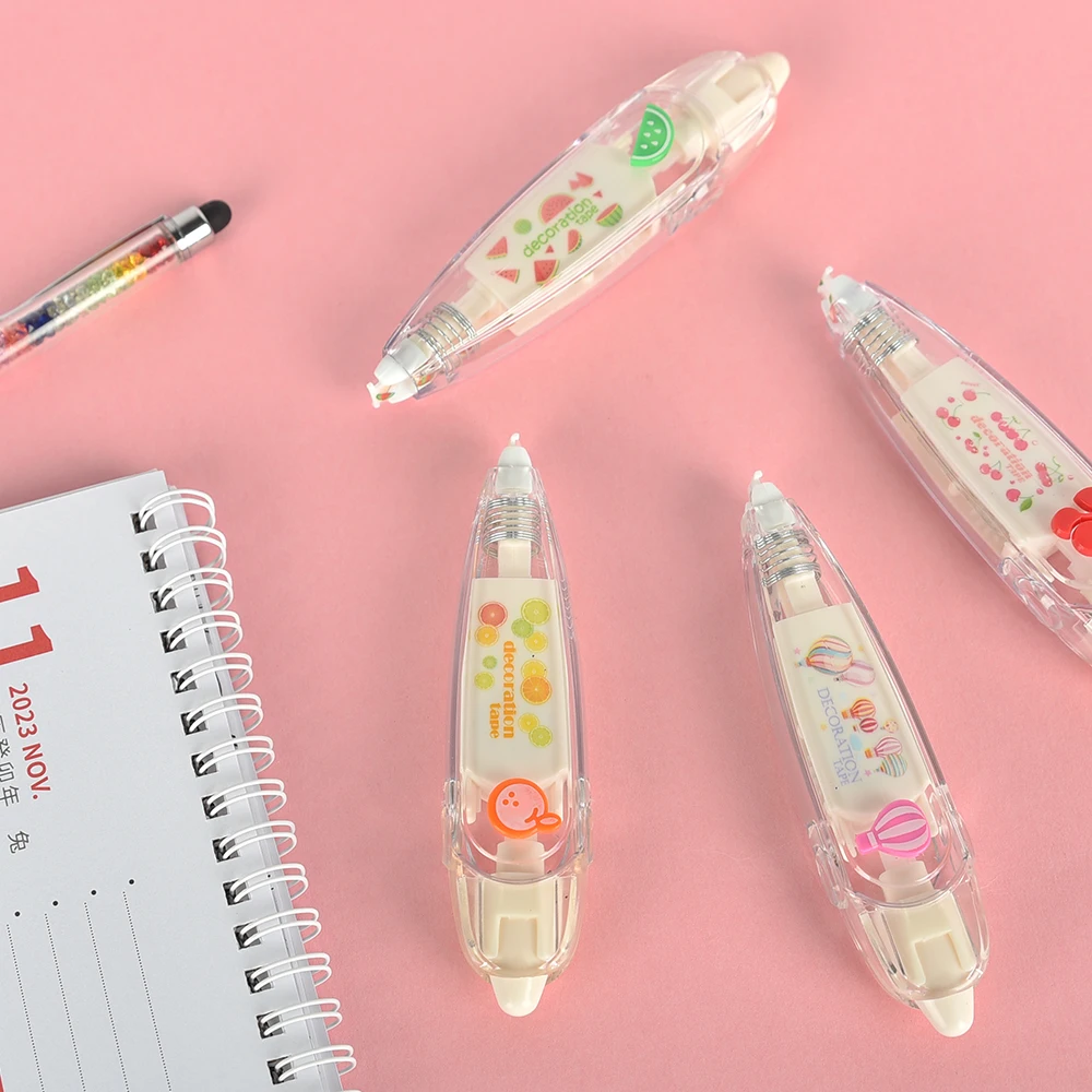 KawaiiDuck Panda Cherry Fish Balloon Strawberry Press Type Decorative Correction Tape Diary Stationery School Supply correction tape