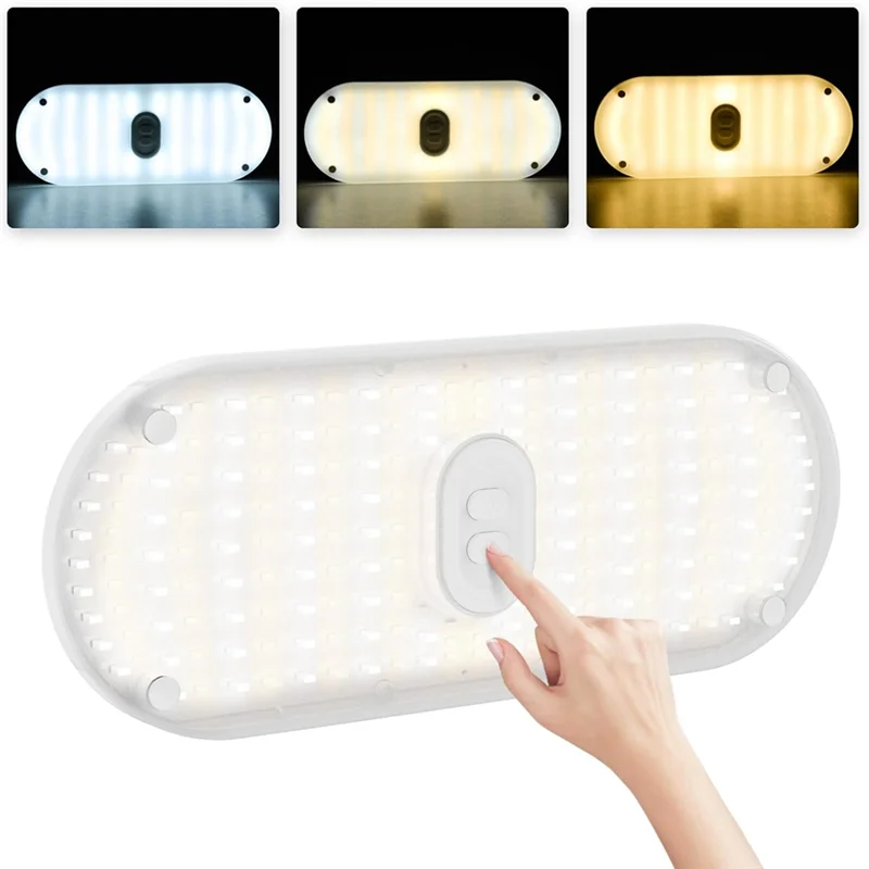RV 조명 실내 1200LM, 3색 12V LED 조명, RV 자동차 트레일러용 초고휘도 204 LED 돔 조명기구-A87Q