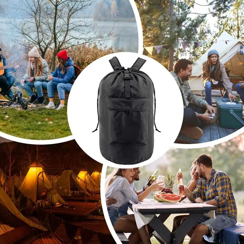 Laundry Hamper Backpack Waterproof Laundry Hamper Backpack Portable Adjustable Shoulder Straps And Pockets Dorm Laundry Bag For 4