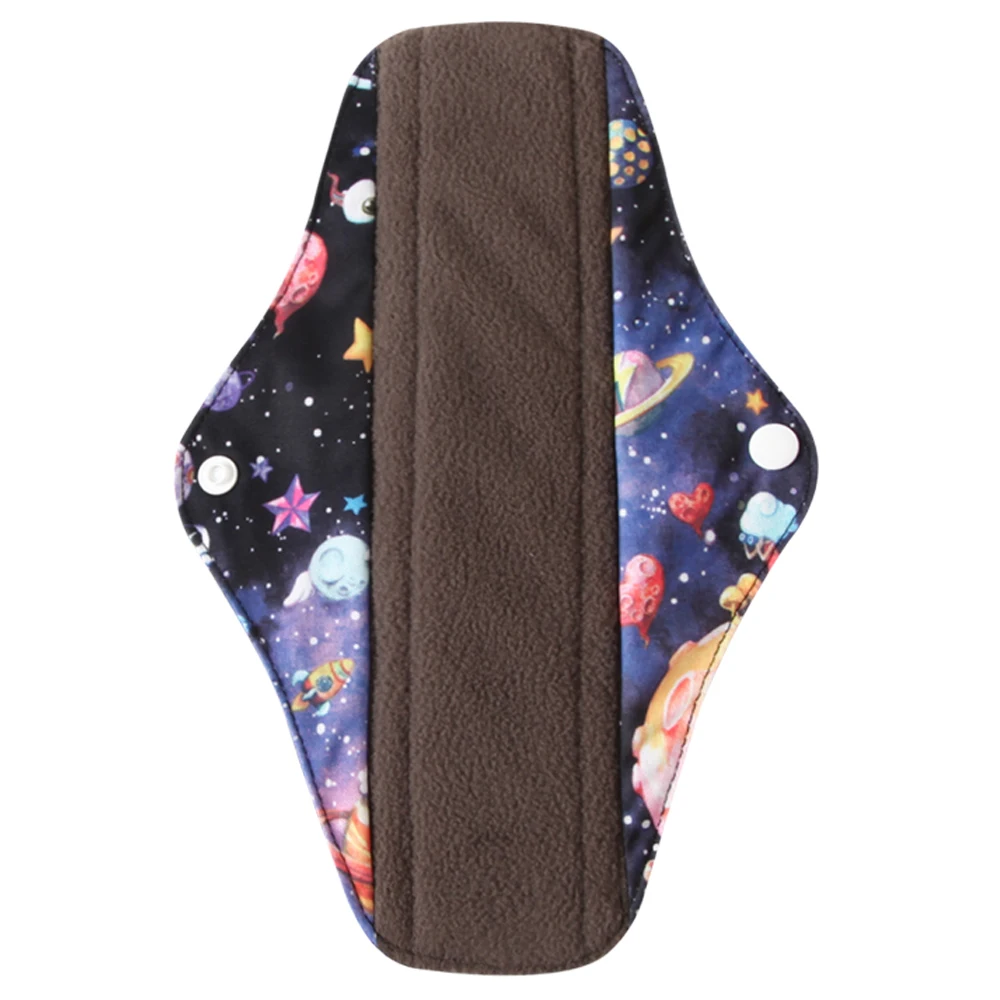5PCS Reusable Women Bamboo Charcoal Cloth Sanitary Pads Washable Menstrual Pad Leak-Proof Night Sleep Napkin Nappy Towel Pad