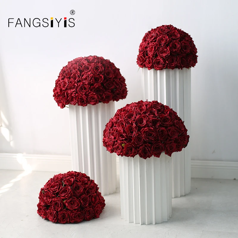

35/45/50/60/70/80cm Red Rose Flowers Ball Wedding Table Centerpieces Floral Ball Event Party Banquet Road Lead Props decoration