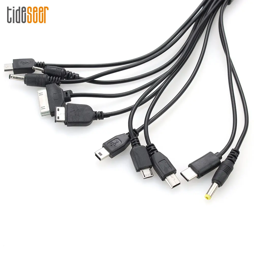 범용 멀티 포트 휴대폰 충전기 어댑터 플러그, 10 인 1 USB 데이터 케이블 충전, 삼성 노키아 모토로라용, 200 개
