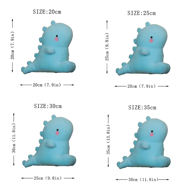 Color dinosaur plush toy Squishy Dinosaur Doll Plush Toy Sitting Soft Dino Plushie Colorful Little Cartoon Kawaii Animal Peluch