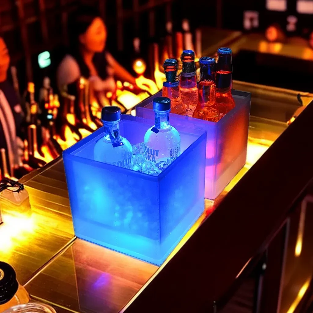 LED Ice Bucket 3.5L Double Layer for Beverage Tubs Wine Beer ice bucket