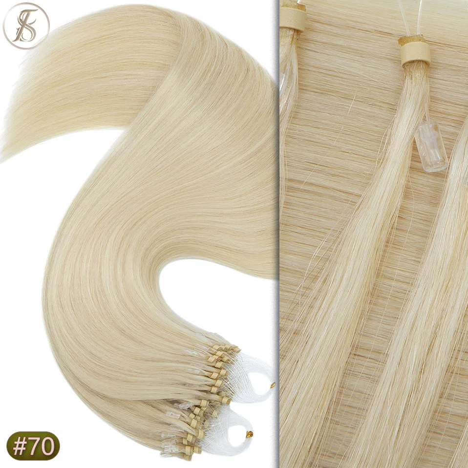 TESS 20-Zoll-Micro-Loop-Haarverlängerungen, dickes Echthaar, Micro Link, 1 g/Strang, Mikroring, 50 Stück, gerade, natürliche Haarverlängerungen – Detail 17