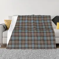 Plaid Art Blanket Flannel Tartan Cozy Soft FLeece Bedspread 1
