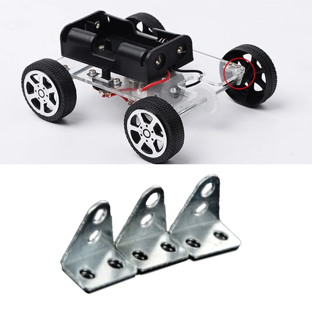 

40Pcs Toy Car L Type Axle Bracket DIY Model Car Building Materials Aluminum Alloy Fixed Support Mounting Bracket