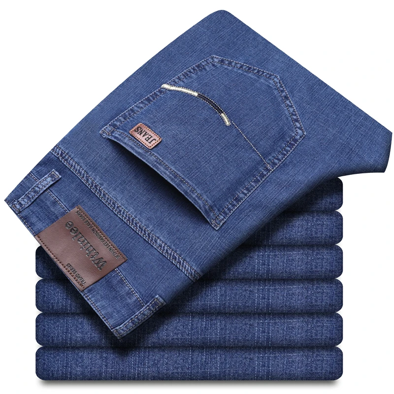 WthinLEE Men's Work Jeans Business Casual Stretch Denim Pants Classic Fashion Embroidery Straight Trousers Male Brand Clothes 2