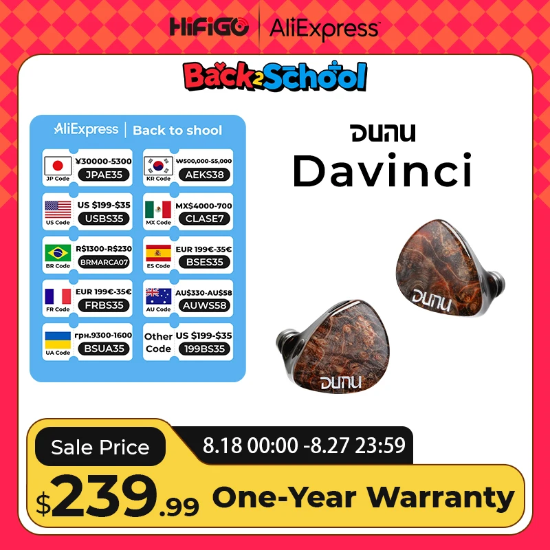 HiFiGo DUNU x Gizaudio DaVinci 2DD+4BA Hybrid In-ear Monitor