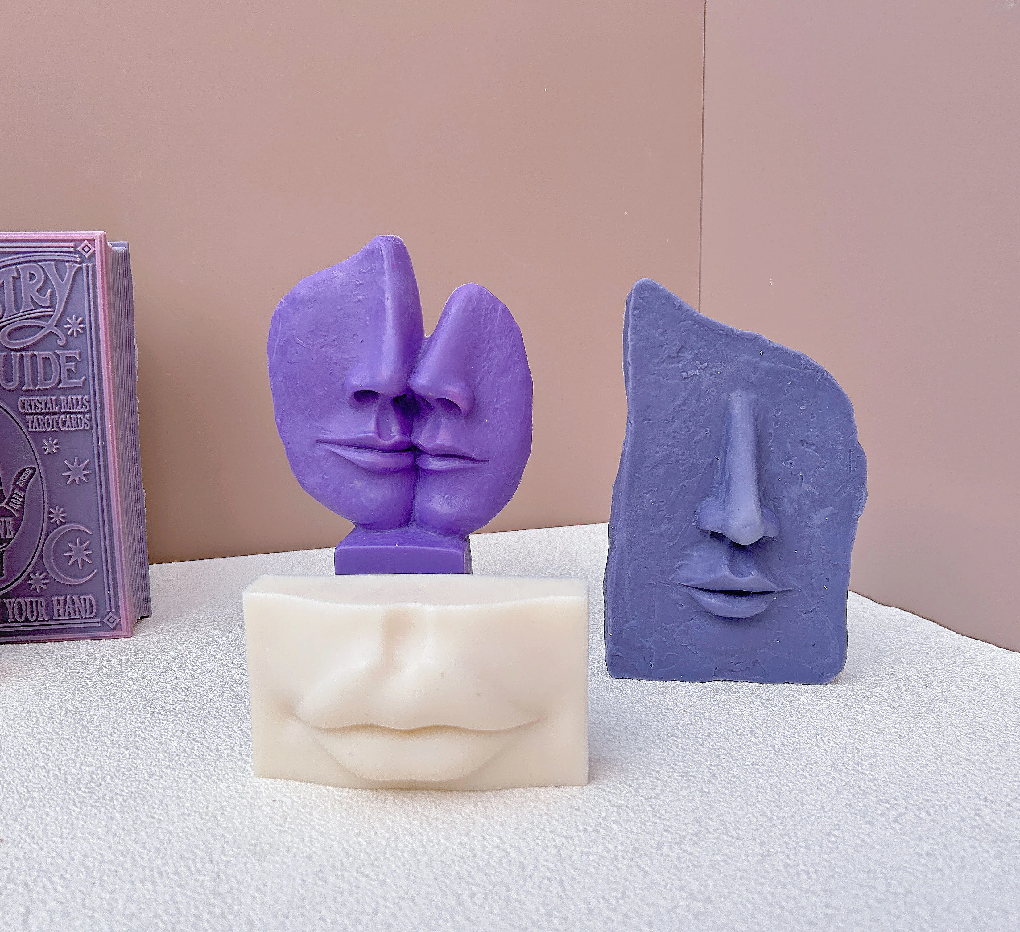 

3D Human Face Art Candle Molds Creative Aesthetic Facial Silicone Mold Hand Fragrance Soap Decorative Art Plaster Diy Mold