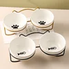 1-3pcs Creative Cervical Protection Pet Supplies Ceramic Double Cat Bowl Ceramic Cat Bowl Food Bowl Dog Drinking Water Food Bowl 2