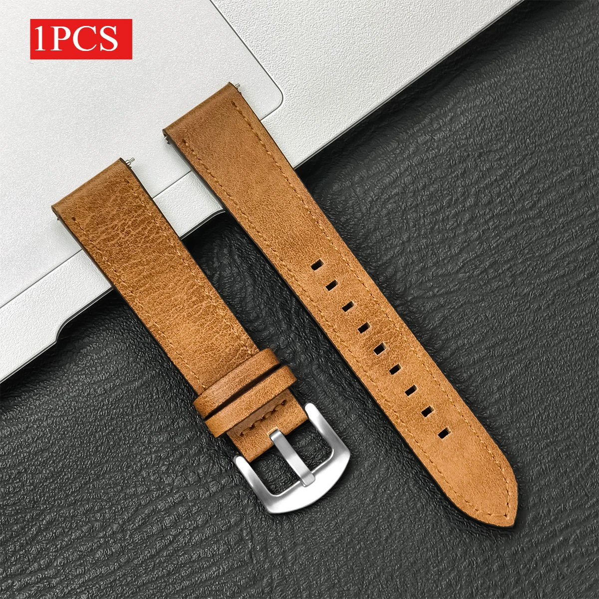 Premium 2-Piece 20mm Leather Breathe Strap Set - Universal Watchband Collection