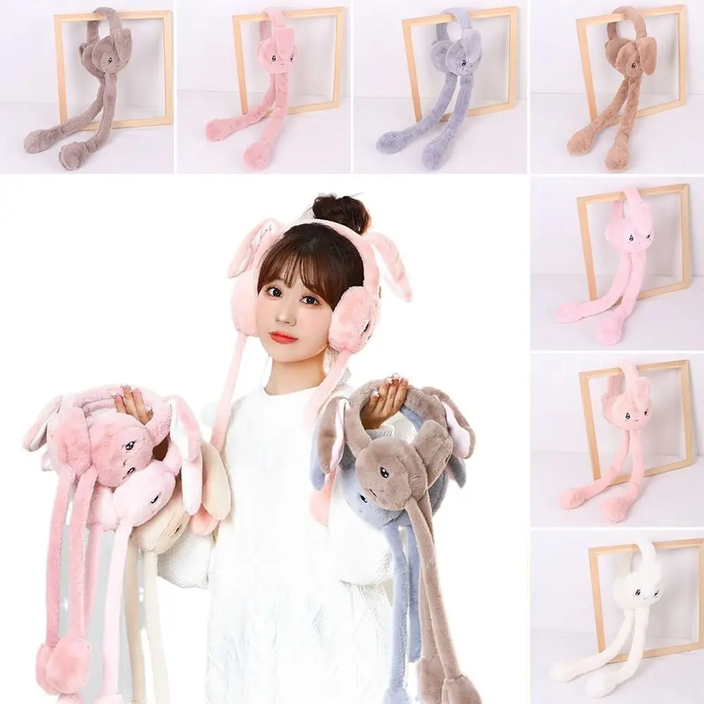 

Soft Kids Adult Gifts Funny Toys Student Couple Winter Plush Ear Muffs Ears Protection Ear Warmers Moving Rabbit Earmuffs