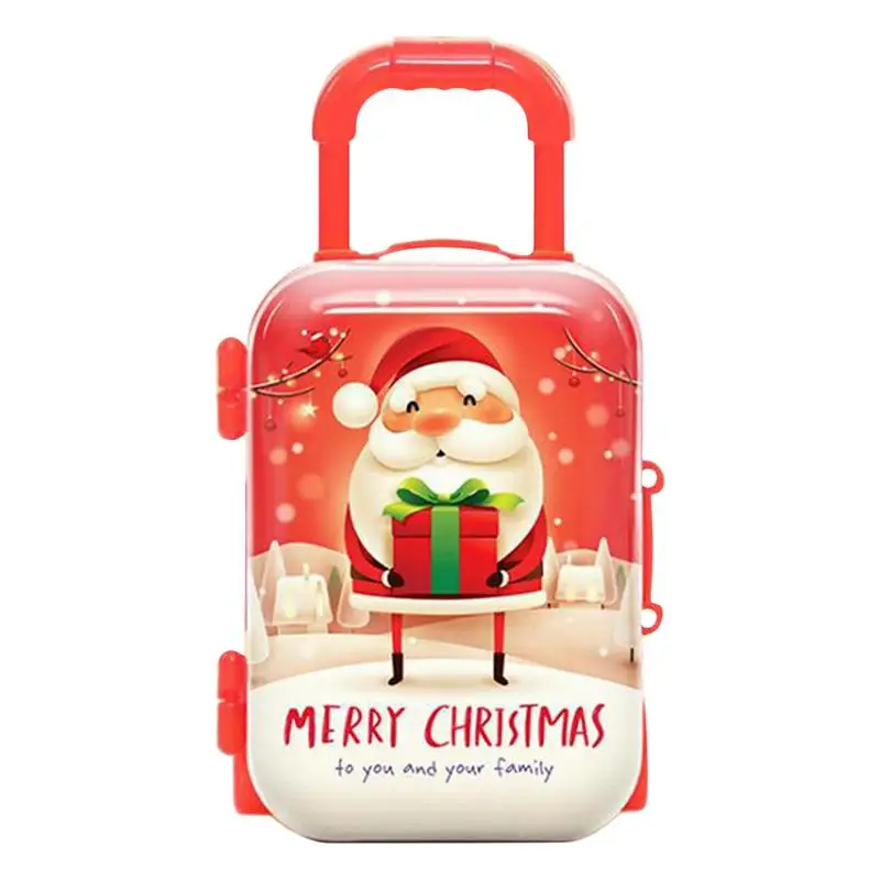 

Doll Travel Suitcase Mini Size Carry On Trolley Case Simulation Luggage Box Doll Accessories Christmas Candy Box Plastic