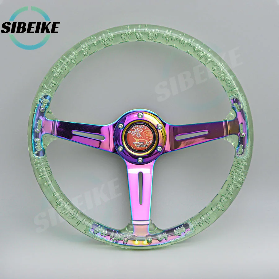 スポーツステアリングホイール,クリアクリスタル,アクリルバブル,jdm