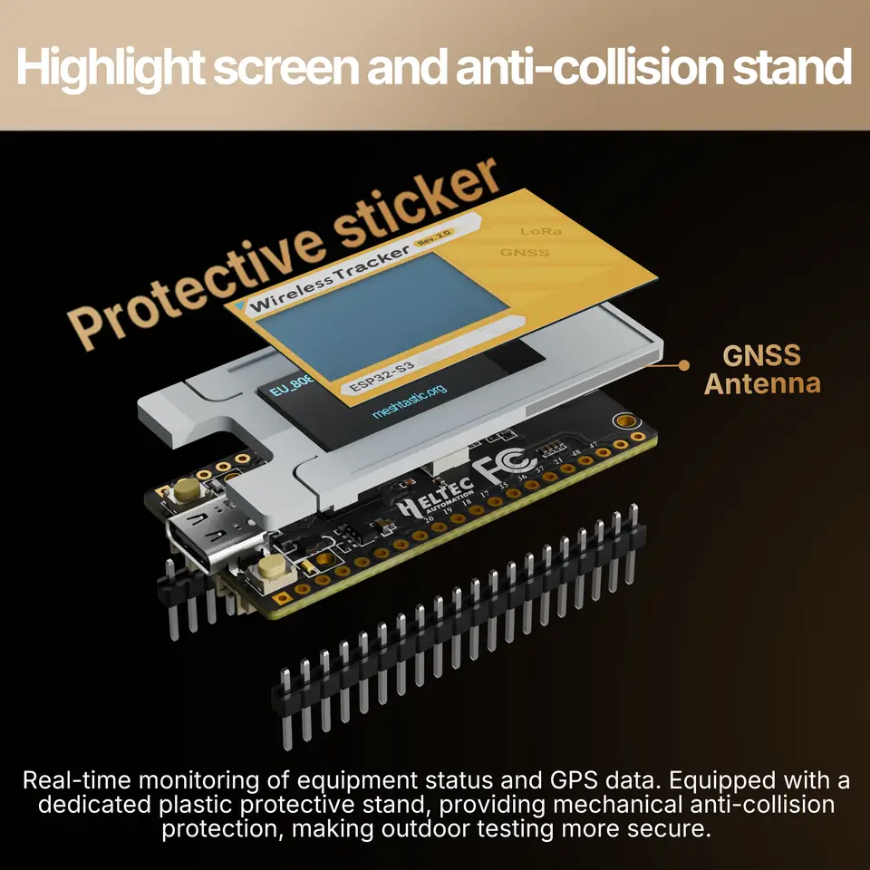 Heltec Wireless Tracker V2 GPS ESP32 SX1262 Personnel Positioning Asset Tracking WiFi LoRa BLE 28dB Support Meshcore/Meshtastic image 3