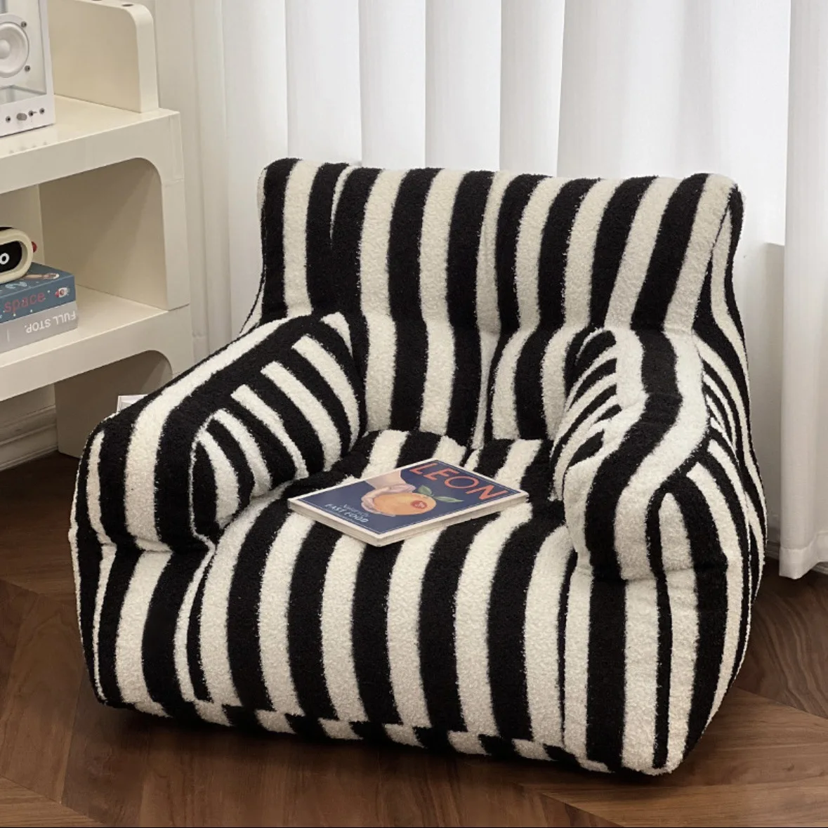 

Lamb Plush Children's Reading Book Corner Samll Baby Lazy Stool Sitting On The Ground Small Stripe Sofa Chair