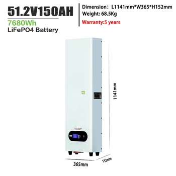 7.5kwh 51.2v150ah LS battery 4 energy storage solar battery pack bluetooth home solar system BMS protection split