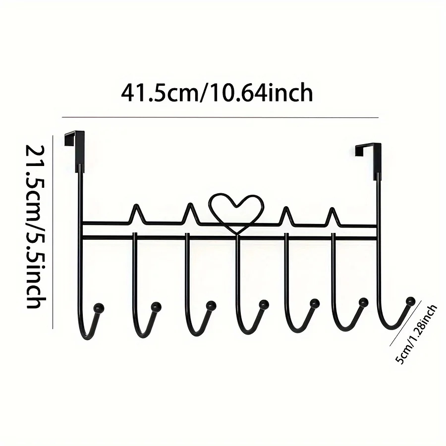 Design" Easy-Install Over-The-Door Coat Rack-No-Drill, Paint-Finished Wall Shelf For Bedroom & Bathroom