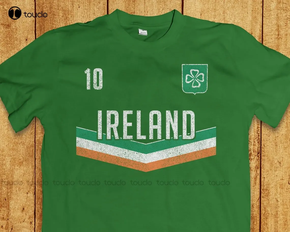 Personalised Ireland Soccer Shirt Lucky Clover Tee Rugby Apparel Irish