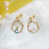 Fairy Tales Cute White Rabbit Alice in Wonderland Clip Earrings Non No Piercing Ear Hole Fairy Round Branch Clips on Earrings 1