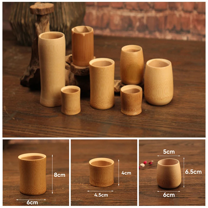 Durable Bamboo Cup Natural Water Tea Beer Bamboo Carved Cup Coffee