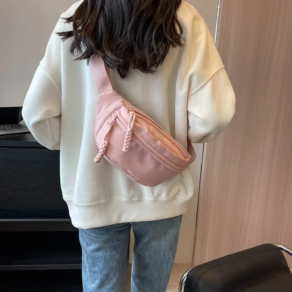 Chest Banana Bag for Women Sling Crossbody Waist Pack Canvas Running Waist Bag Casual Fanny Packs Sport Half Moon Belt crossbody bag,waist bag,chest bag