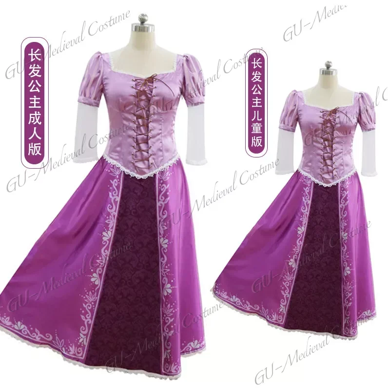 Costume Da Principessa Rapunzel Viola Per Donna – Abito Cosplay Con Corsetto, Maniche A Bolla E Gonna Lunga, Taglie Forti