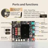 2*100W TPA3221 Bluetooth 5.2 Power Amplifier Board Class D USB AUX Sound Card Home Theater Audio Stereo Equalizer Amp 2