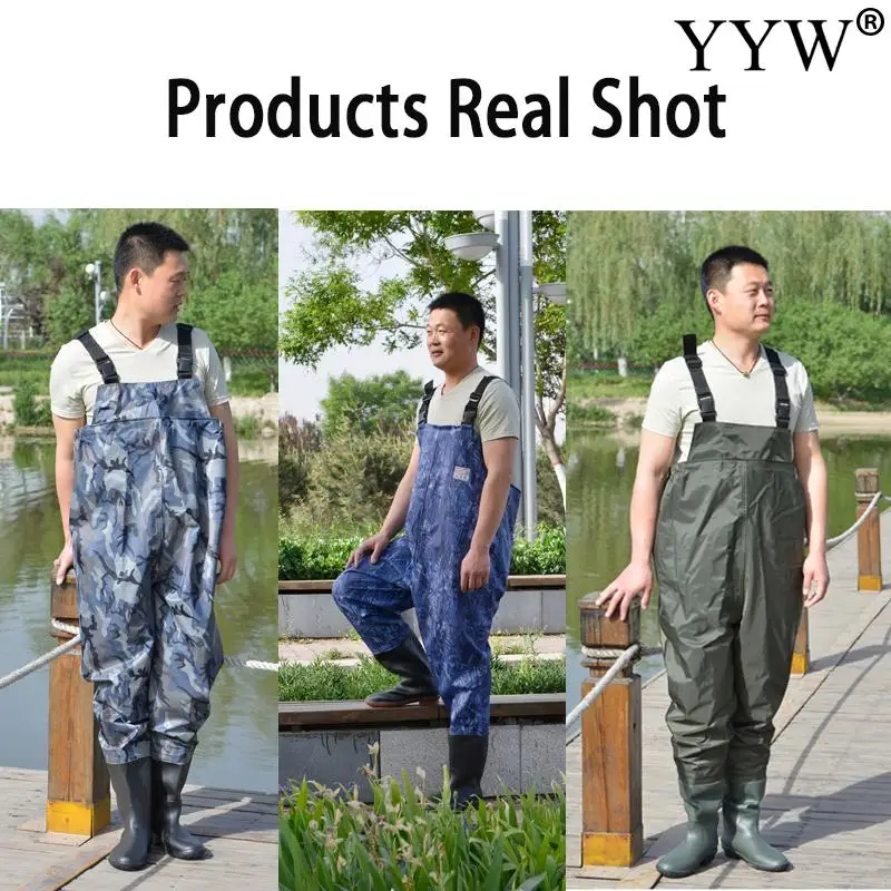Adult Fishing Waders Pants Set Waterproof PVC Trousers Overalls