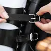 Motorcycle Biker Drink Holder PU Leather Skull Shape Universal Coffee Water Bottle Cup Holder With 2 Straps For Bicycles Bikes 5