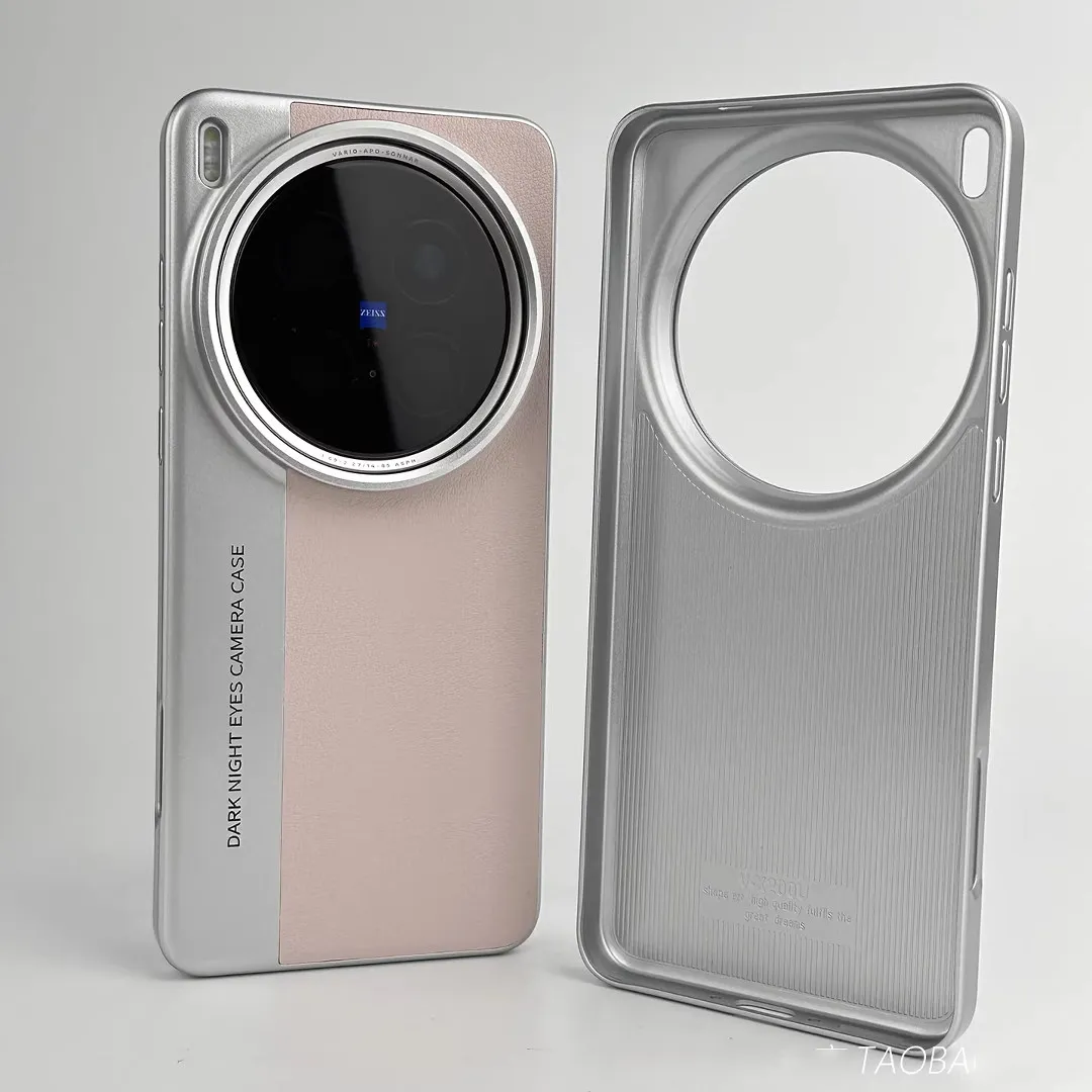 Luxury Leather Shockproof Protective Cover - Hard Business Style Case with Metal Lens Protection